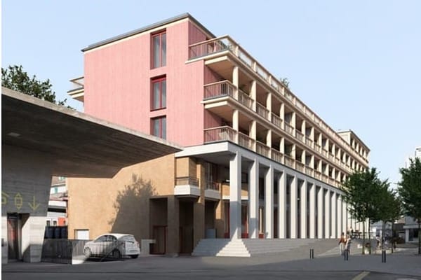 Das Bahnhofgebäude wird um zwei Stockwerke erweitert.