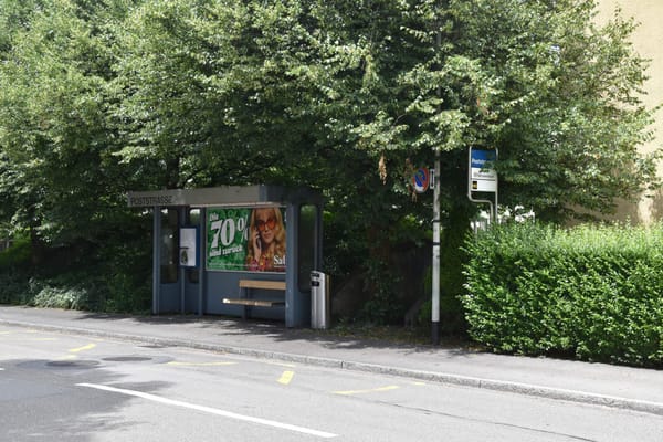 Wartehäuschen und Trottoir werden erhöht und der Strassenbelag bei der Haltestelle erneuert.
