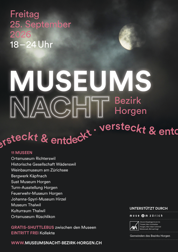 Findet wieder statt: die Museumsnacht im Bezirk Horgen.