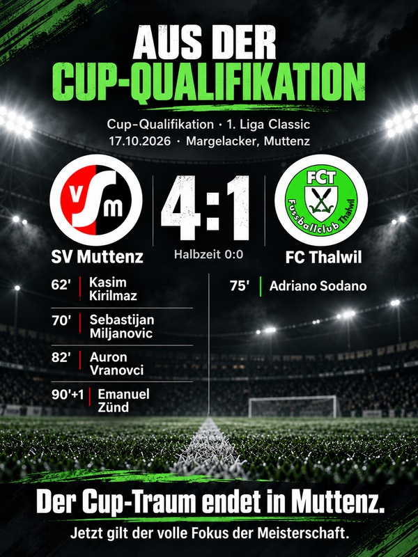 Kurzes Gastspiel im Schweizer Cup: Am Samstag ist der FC ausgeschieden.